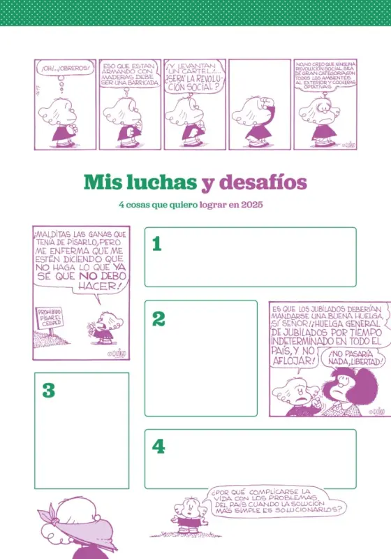 Mafalda 2025 Anillada Feminista Verde-Gris