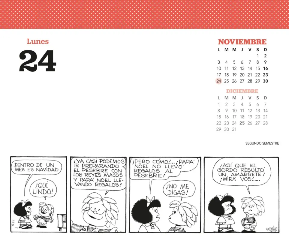 Mafalda 2025 Calendario Caja - Turquesa