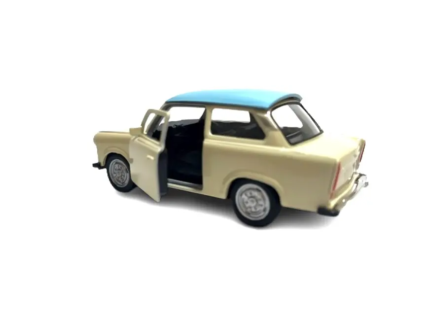Trabant 601. Auto Miniatura. Welly Escala 1:34 1:36 - Trabant 601 - Beige. Techo Celeste