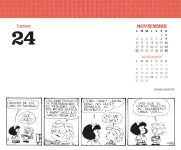 Mafalda 2025 Calendario Caja - Turquesa
